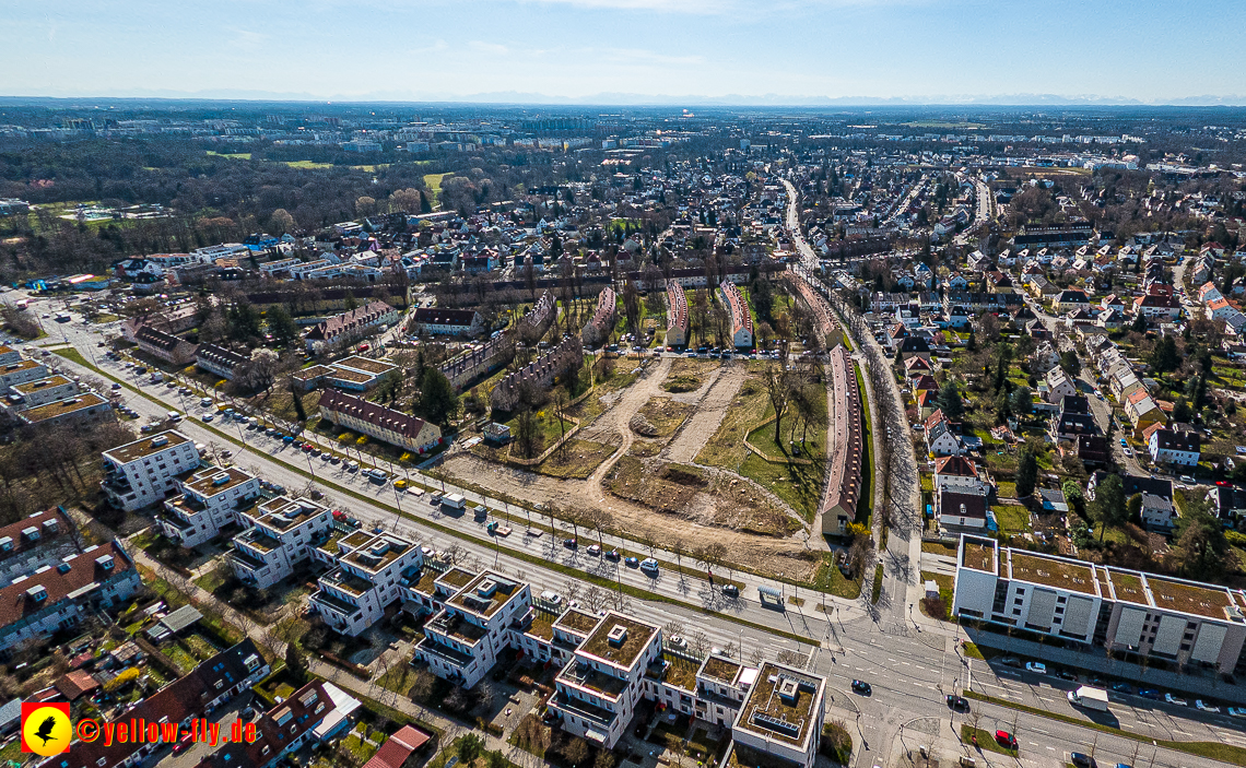 21.03.2023 - Luftbilder von der Baustelle Maikäfersiedlung in Berg am Laim